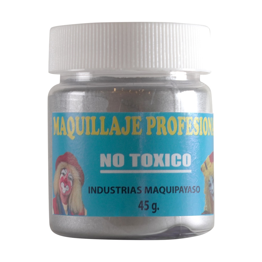 [252-0010] MAQUILLAJE PARA PAYASO PLATA TARRO